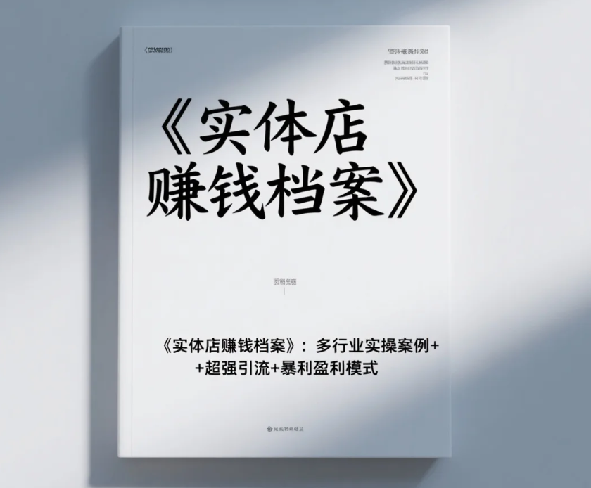 【电子书】《实体店赚钱档案》：多行业实操案例+超强引流+暴利盈利模式