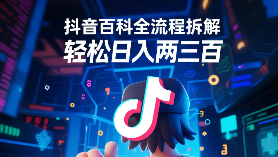 【教程】未被发现的掘金项目：抖音百科全流程拆解，轻松日入两三百