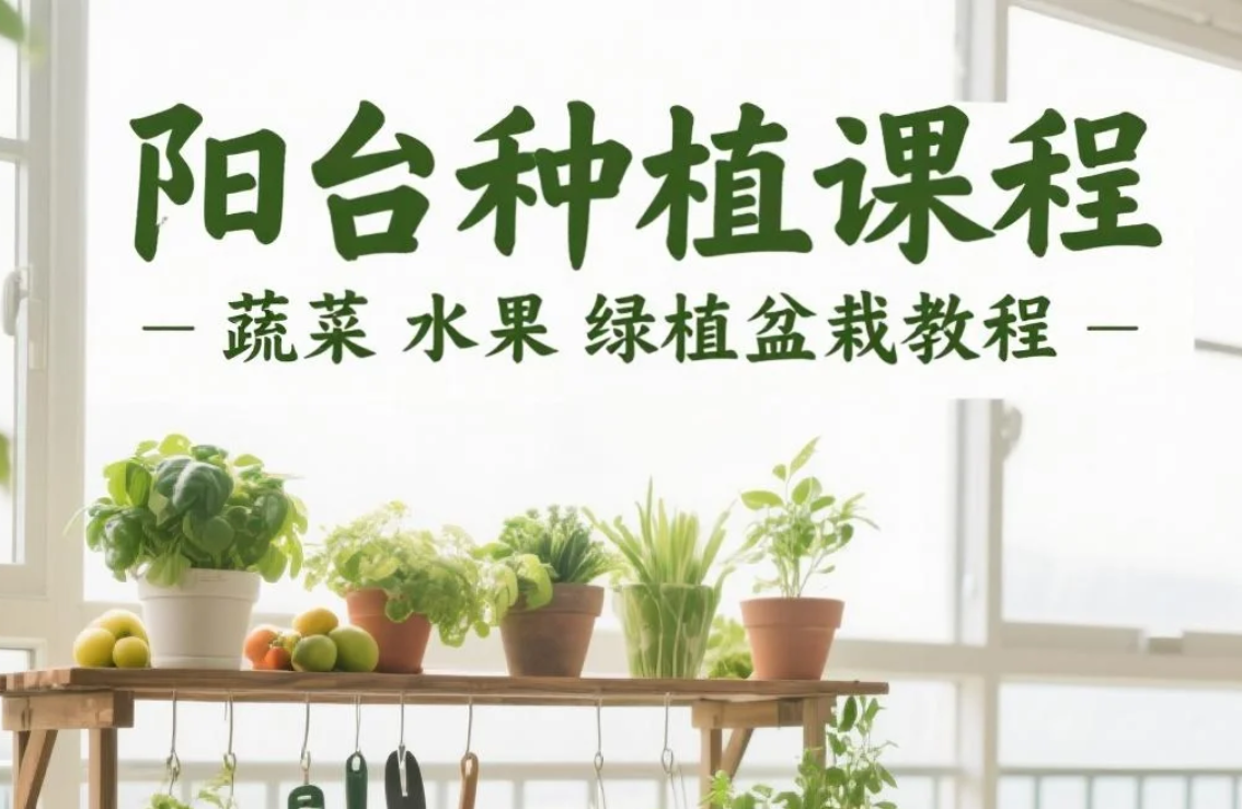 阳台种植课程｜蔬菜 水果 绿植盆栽教程 mp4/pdf [1.8GB]