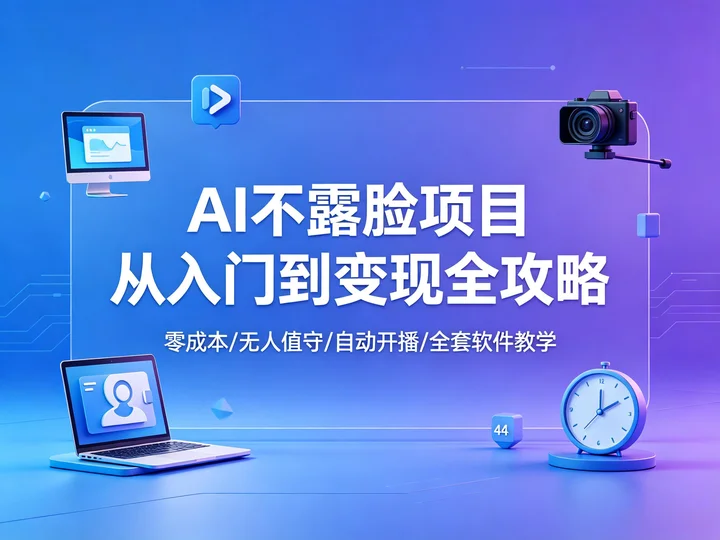 24 小时无人直播|AI 不露脸项目从入门到变现全攻略【1.6GB】 24 小时无人直播|AI 不露脸项目从入门到变现全攻略【1.6GB】